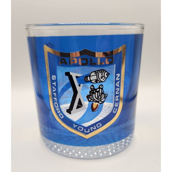 Vintage NASA Apollo Glasses Complete Collection – Set of 10 Blue/Gold Tumblers - Picture 7 of 16